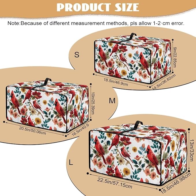Doojoayie Cardinal Bird Toaster Cover 8 Slice Small Appliance Dust Protector Bread Making Machine Cover Compatible with Toaster/Kitchen Appliance