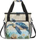 Turtles Coffee Maker Travel Bag Animal Print Turtle Insulated Grocery Bag Travel Picnic Leakproof Cooler Bags With Shoulder Strap
