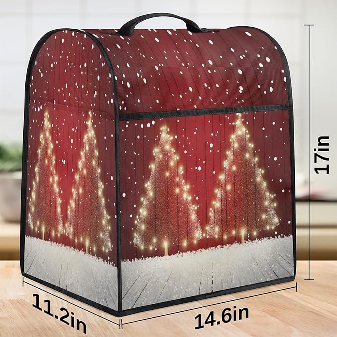 cfpolar Kitchen Aid Mixer Cover Compatible with 6-8 Quarts Christmas Tree Snowflakes Stand Mixer Cover Kitchen Aid Mixers Accessories Appliance Organizer Bag Dust Covers with Zipper Pocket