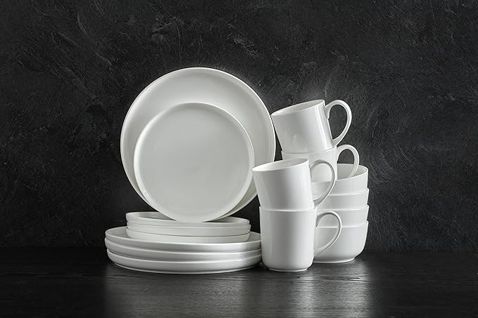 Mikasa 5266100 Samantha Chip-Resistant 16 Piece Set Service for 4 White