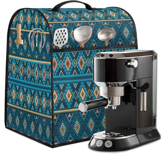 Kitchen Aid Mixer Cover Mandala Ethnic Geometry Stand Mixer Cover Compatible with 6-8 Quarts Stand Mixers Dust Covers with Zipper Pocket Foldable Washable Kitchen Aid Organizer Bag
