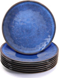 11Inch Blue Melamine Dinner Plates Set of 8BPA Free Non-Toxic Food Grade Unbreakable Dishwasher SafeShatter Chip ResistantLightweight Reusable for Kitchen Picnic Camping Restaurant