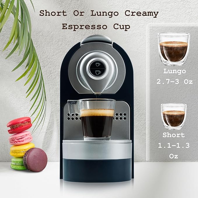 Mixpresso Blue Espresso Machine for Nespresso Compatible Capsule Single Serve Coffee Maker Programmable for Espresso Pods Premium Italian 19 Bar High Pressure Pump 27oz 1400w Capsule Coffee Maker