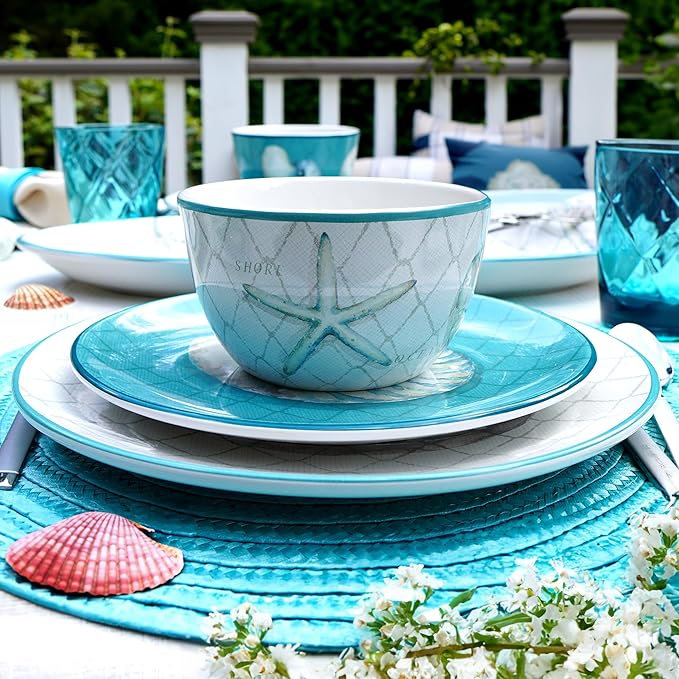 Certified International Ocean View 16 Piece Dinnerware Set Serice for 4