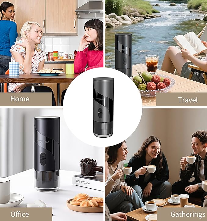 Magnavox HOME Portable Espresso Coffee Maker (Grounds or Pods) with Fast Brew Technology &amp Single Touch Control Ideal for Offices or Travel