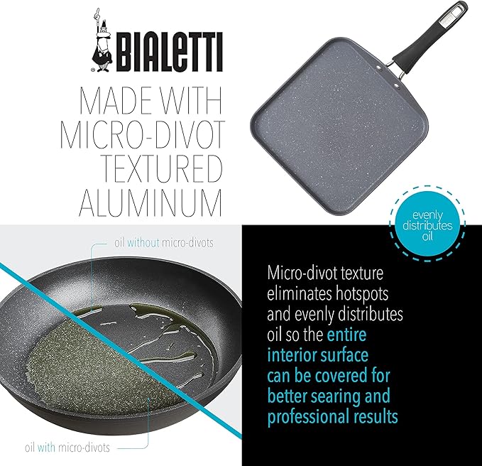 Bialetti Impact Non-Stick 10 in. Square Griddle Gray