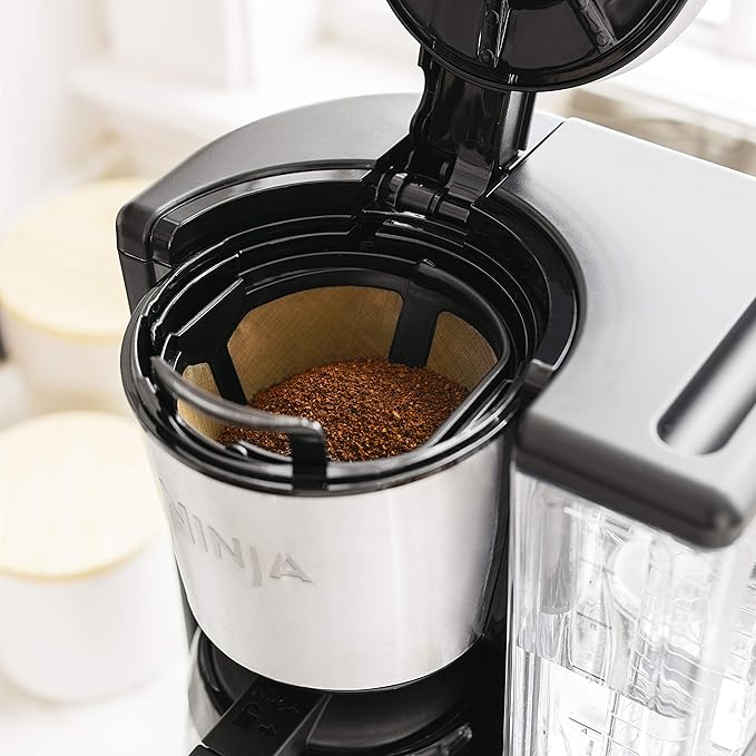 Ninja 12-Cup Programmable Coffee Maker with Classic and Rich Brews 60 oz. Water Reservoir and Thermal Flavor Extraction (CE201) Black/Stainless Steel