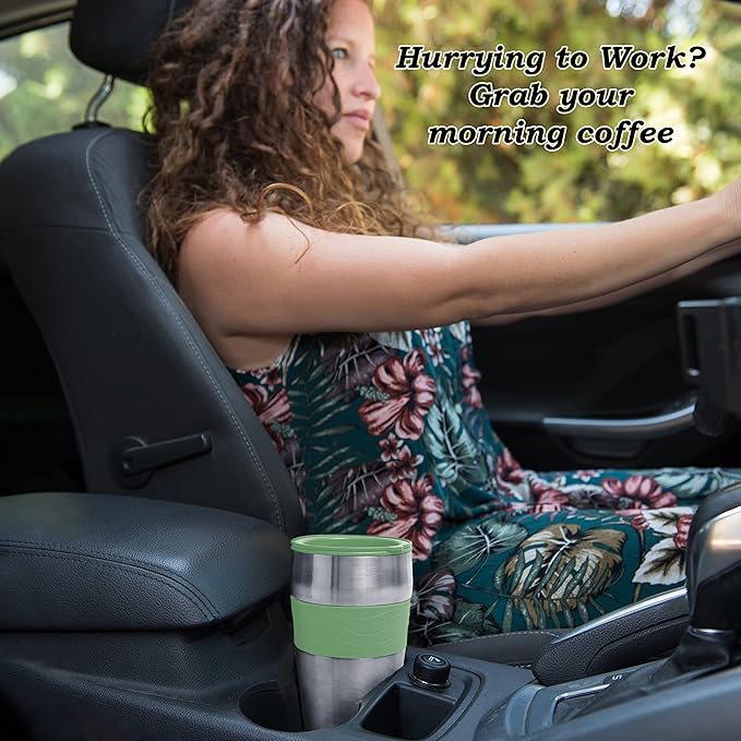 Mixpresso Single Cup Coffee Maker &amp 14oz Travel Mug Lightweight Personal Drip Coffee Brewer &amp Tumbler Compatible with Coffee Grounds Bubdle With 3 Piece Set Of Airtight Coffee And Sugar Plas