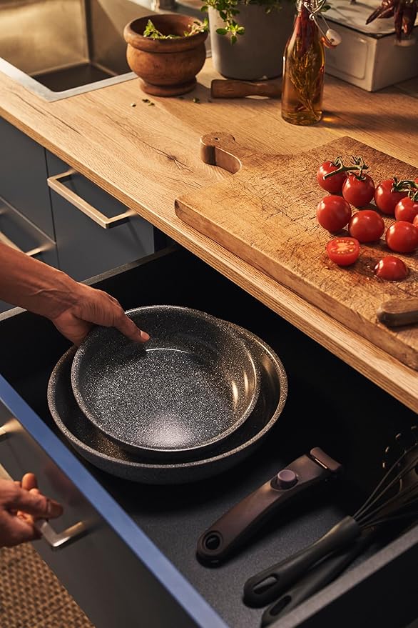 Ballarini Vinci Z1029-792 Vinci Frying Pan 7.9 inches (20 cm) / 10.2 inches (26 cm) Dedicated Handle 3-Piece Set Made in Italy IH Compatible Ceramic Coating