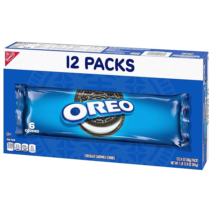 OREO Chocolate Sandwich Cookies School Lunch Box Snacks 2.4 Ounce (Pack of 12)