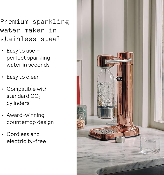 aarke - Carbonator III Premium Carbonator/Sparkling &amp Seltzer Water Maker with PET Bottle (Copper)