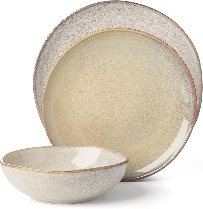 Oneida 899208 Organic Shades Oatmeal 18-Piece Dinnerware Set Service For 6