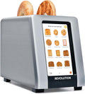 Revolution R180 Connect Plus Smart Toaster with Touchscreen – Choose from 40+ Bread Types 7 Browning Levels &amp Toastie Press Mode – Digital Picture Frame Weather Widget and Clock