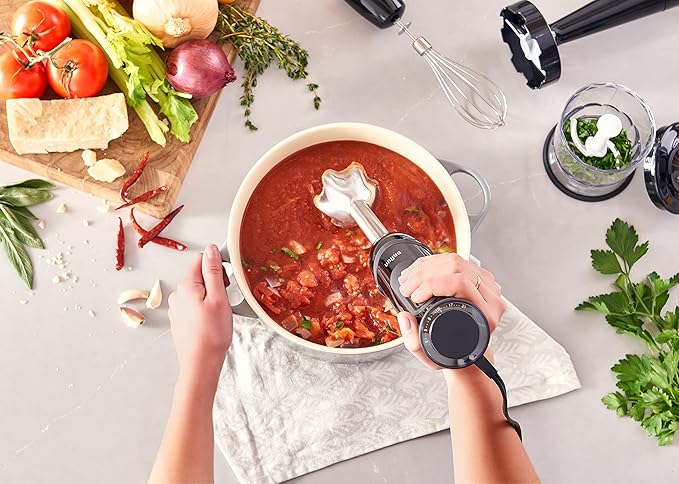 Braun Multiquick 5 Vario Hand Blender (SS Blending Shaft+1.5C Chopper+ Masher + Whisk+ Beaker) MQ5027 Black