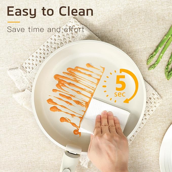 GiPP Ceramic Pots and Pans Set Non Stick Nonstick Detachable Handle Cookware Sets Healthy Non Toxic PFAS PFOA &amp PTFE Free Dishwasher ＆Oven Safe Induction Kitchen Pot and Pan