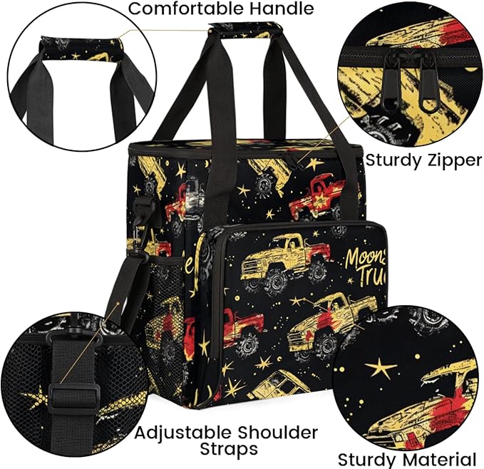 Star Trucks Coffee Maker Travel Bag for Keurig K-Mini/K-Mini Plus Insulated Waterproof Tote with Pockets for K-Cup Portable Single-Serve Brewer Case