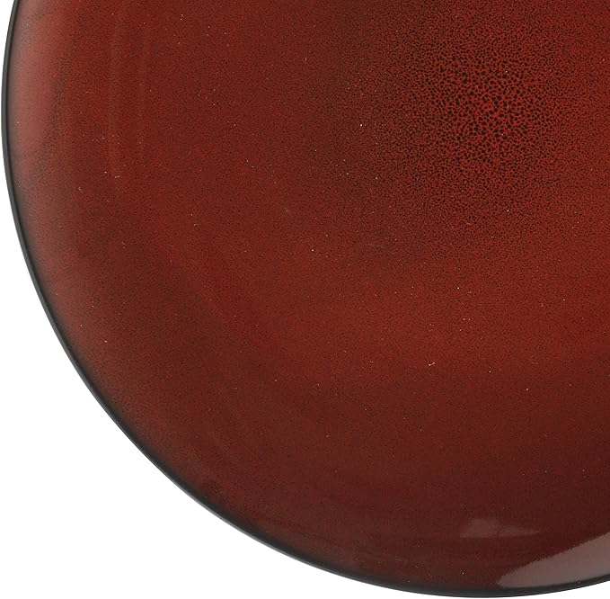 Gibson Elite Soho Lounge Round Reactive Glaze Stoneware Dinnerware Set Service for Four (16pcs) Red