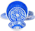Elama Nelly 12 Piece Melamine Dinnerware Set in Blue