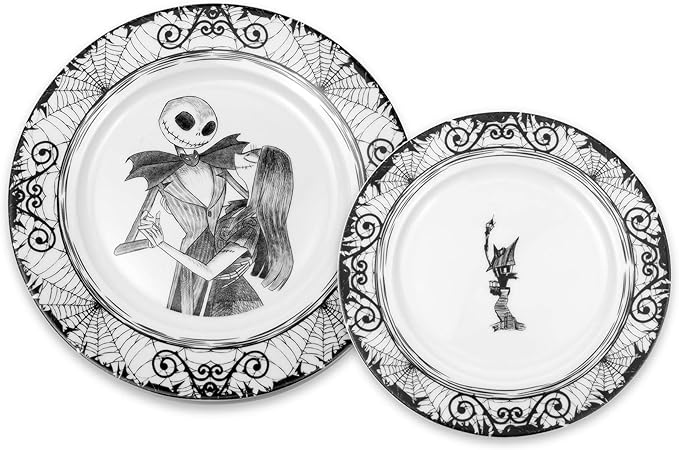 The Nightmare Before Christmas 16-Piece Dinnerware Set | Ceramic Dish Set White