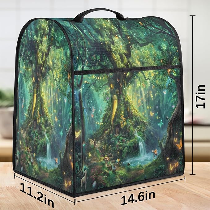 cfpolar Kitchen Aid Mixer Cover Compatible with 6-8 Quarts Tree Of Life Butterfly Green Stand Mixer Cover Kitchen Aid Mixers Accessories Appliance Organizer Bag Dust Covers with Zipper Pocket