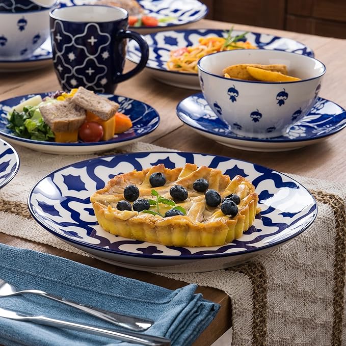 Wisenvoy Dinnerware Sets Plates and Bowls Sets Ceramic Plate Set Stoneware Dinnerware Set Dishes Set for 4