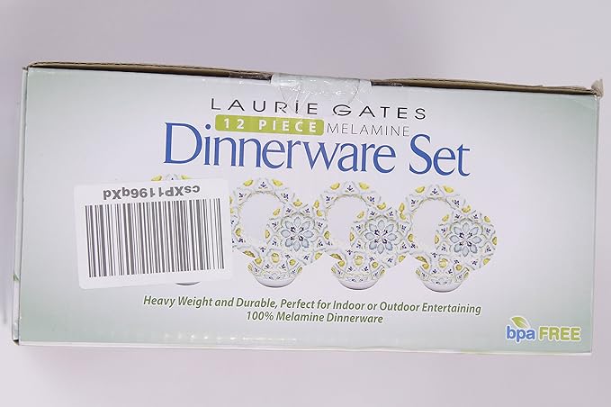 Laurie Gates 12 Piece Melamine Dinnerware Set