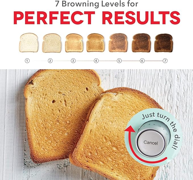 Dash Clear View Toaster - Features Large Window &amp Extra-Wide Slots - Auto-Shut Off Feature - Bagel Functions &amp Seven-Browning Levels - 1-Touch Defrost - White