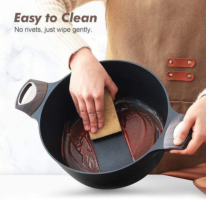 SENSARTE Pots and Pans Set Nonstick 20 Pcs Induction Cookware Sets Non-toxic Healthy Non Stick Kitchen Cooking Set with Stay-Cool Handles PFOA PFOS Free Black