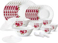Borosil Gourmet Dinnerware Set For 6 35 Pieces White Dinner Plates and Bowls Chip Resistant Tempered Opal Glass Stain Resistant Dishwasher &amp Microwave Safe Dinner Set For Gifting Serves 6