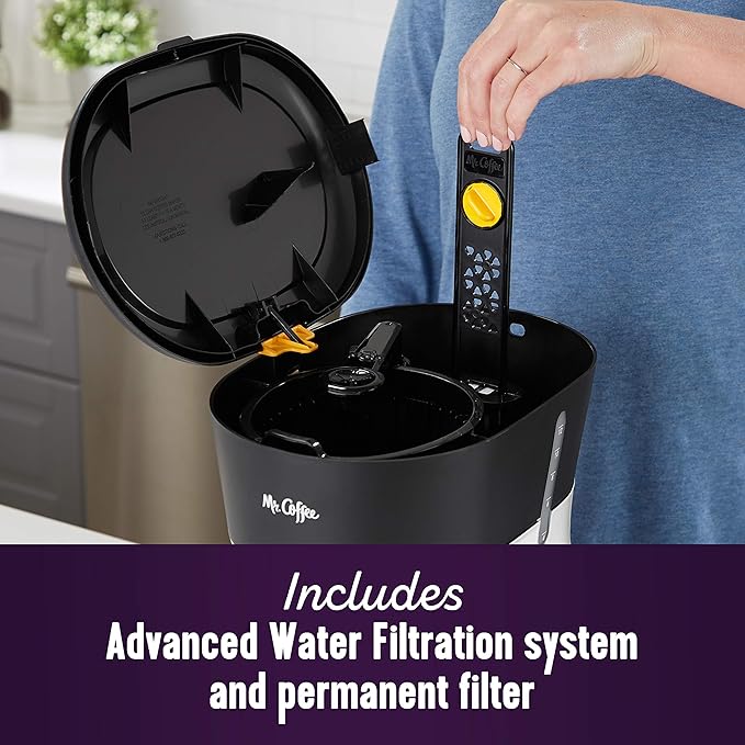Mr. Coffee 12 Cup Dishwashable Coffee Maker with Advanced Water Filtration &amp Permanent Filter