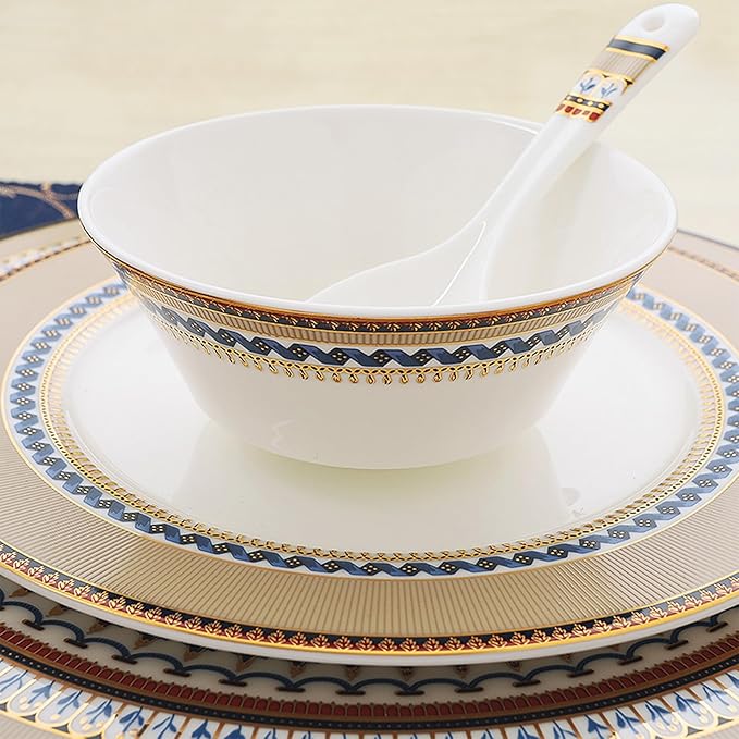 24 piece bone china dinnerware set dishes set for 6 elegant coffee cups and plates sets for party dinner christmas for mom and grandmother British court style