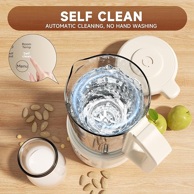 Nut Milk Maker Machine8 in 1 New Upgrade Soy Milk Maker Automatic for AlmondOatPlant-Based Milk and Non-Dairy Beverages40oz Almond Milk Maker Machine with Delay Start/Self Clean/Boil Water