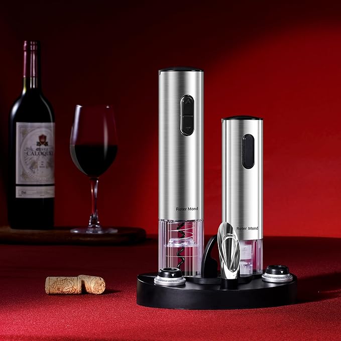 Roter Mond Retro 2 Slice Toaster + Electric Wine Opener Set for Merry Christmas