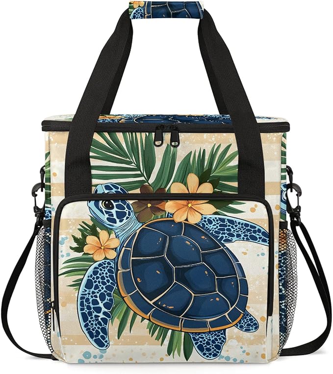 Sea Turtle Coffee Maker Travel Bag Animals Insulated Grocery Bag Travel Picnic Leakproof Cooler Bags With Shoulder Strap