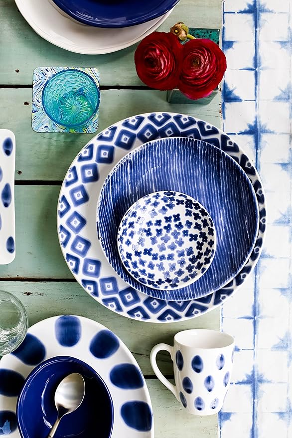 VIETRI Viva Santorini Collection Italian Dinnerware Sets (Salad Plates Set of 4)