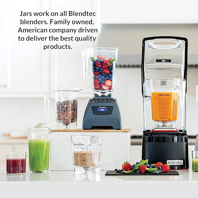 Blendtec Total Classic Original Blender-WildSide+ Jar (90 oz) Professional-Grade Power-6 Pre-programmed Cycles-10-speeds White (TB-611-25)