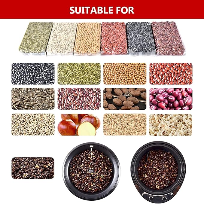 750g Coffee Maker - Improved Bafflerailing And Stirrer Rod - Household Electric Roasting Machine For Home Use - Temperature Range (0-240°C) Time Range (0-60 Minutes) Control