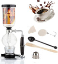 Borasilicate Glass Syphon Coffee Maker 5-Cup 600ml(20.3 oz)Vaccum Gravity Clear Coffee Tabletop Siphon Pot with Reusable Cloth Filter Coffee Brewer Hot Tea Maker Machine(Standard Edition)