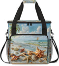 Ocean Beach Starfish Seashell Travel Coffee Maker Carrying Bag Large Organizer Storage Tote Bag Insulated Reusable Cooler Grocery Bags