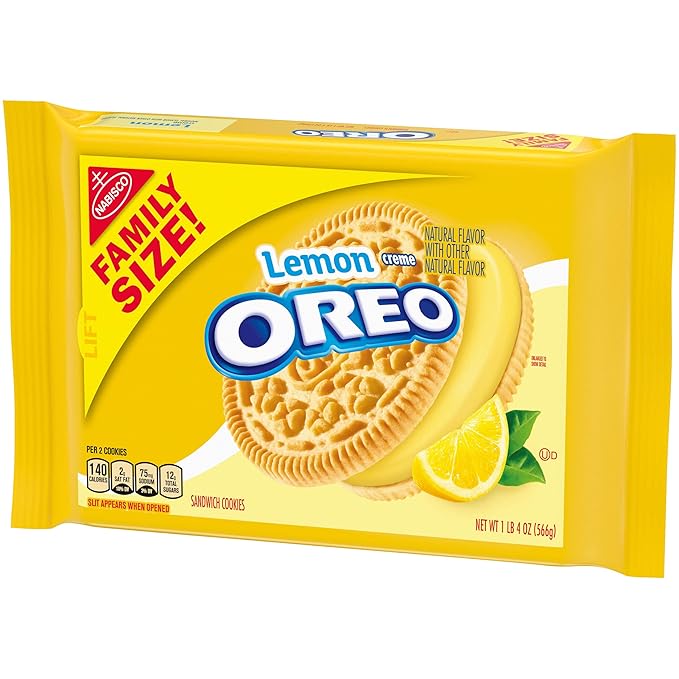 OREO Lemon Creme Sandwich Cookies Family Size 12 - 20 oz Packs