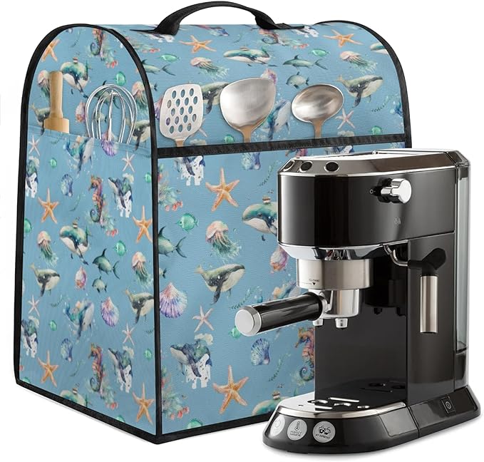 cfpolar Kitchen Aid Mixer Cover Compatible with 6-8 Quarts Summer Dolphin Starfish Stand Mixer Cover Kitchen Aid Mixers Accessories Appliance Organizer Bag Dust Covers with Zipper Pocket