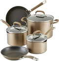 Circulon Premier Professional Hard Anodized Nonstick Cookware Induction Pots and Pans Set 8 Piece - Bronze
