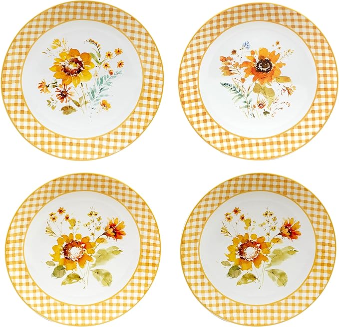 Certified International Sunflowers Forever 11 Dinnerware Plates Large Multicolor Set of 4