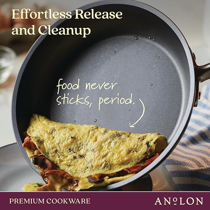 Anolon Accolade Forged Hard Anodized Nonstick Frying Pan/Skillet 8 Inch Moonstone Gray