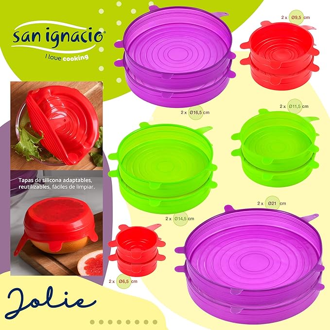 San Ignacio PRESSED ALUMINUM KITCHEN BATTERY SET + 12pc SILICONE LID SET BLACK/MULTICOLOUR PK4694