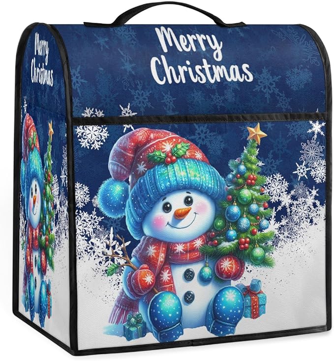 cfpolar Kitchen Aid Mixer Cover Compatible with 6-8 Quarts Christmas Tree Cute Snowman Stand Mixer Cover Kitchen Aid Mixers Accessories Appliance Organizer Bag Dust Covers with Zipper Pocket