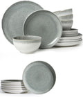 12 Piece Dinnerware Set Includes 6 Piece Salad Plate Set Combo Gradient Green