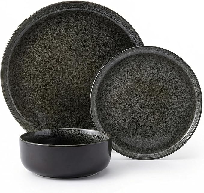 Plates and Bowls Sets12 Pieces Round Porcelain Dinnerware SetsDishes Plates Dishware SetsChip Resistant Ceramic Dish Set Dining Dinner Ware Service for 4