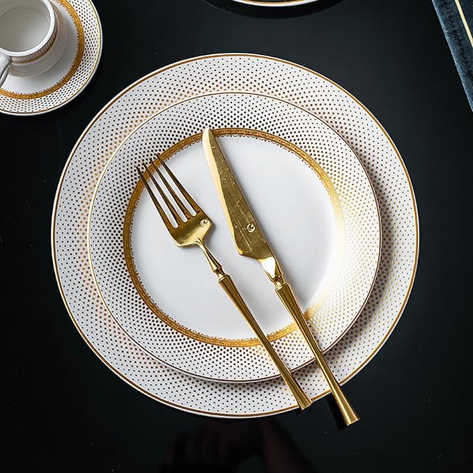 tableware set bone china dinnerware set dinner plate set cups and plates sets for kitchen round plates 24-piece dinnerware set for 6 round plates dinnerware sets dishwasher safe