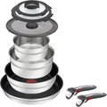 Jamie Oliver by Tefal L9769932 Set 9PCS G6 JO ING6 SS DE Stack.P&ampP STLS ST Stainless Steel/Black